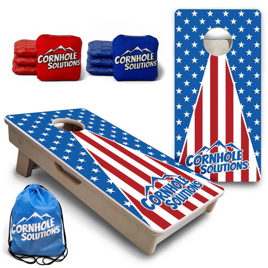 Stars & Stripes Triangle CS Logo - Mini or Vacation Size Cornhole Boards