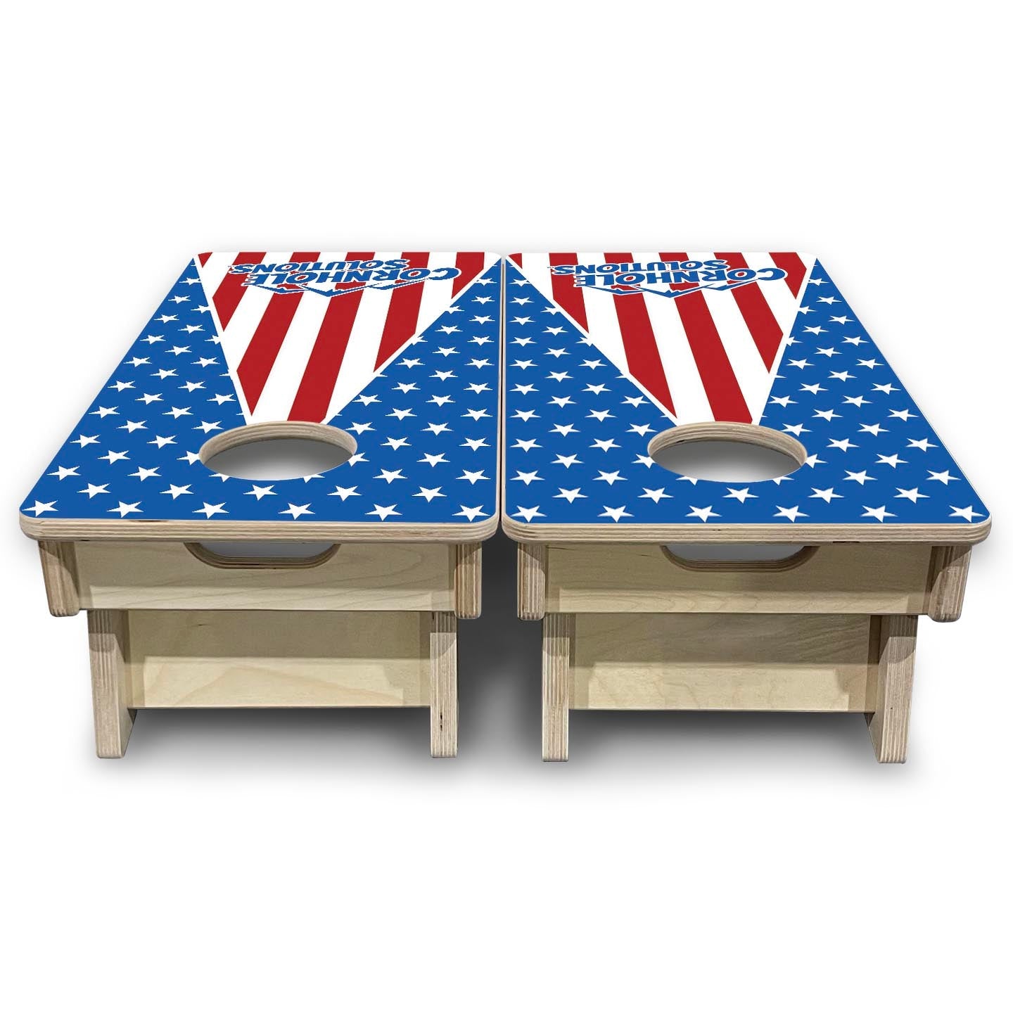 Stars & Stripes Triangle CS Logo - Mini or Vacation Size Cornhole Boards