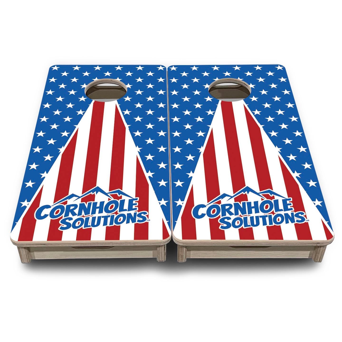 Stars & Stripes Triangle CS Logo - Mini or Vacation Size Cornhole Boards