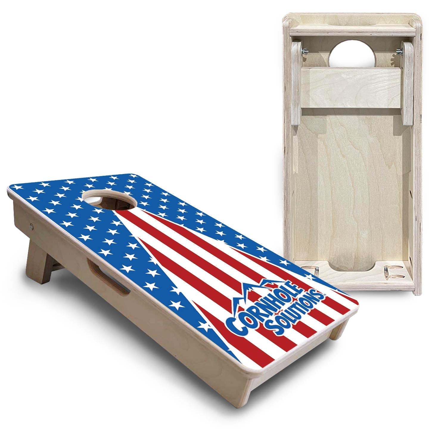 Stars & Stripes Triangle CS Logo - Mini or Vacation Size Cornhole Boards