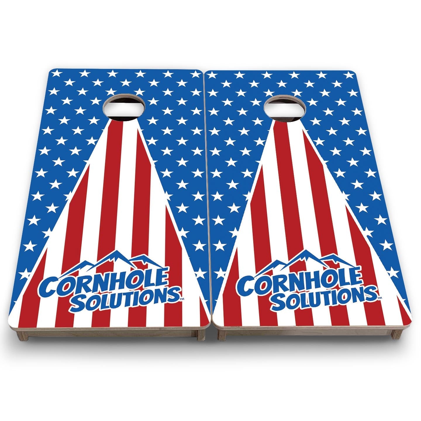 Stars & Stripes Triangle CS Logo - Mini or Vacation Size Cornhole Boards