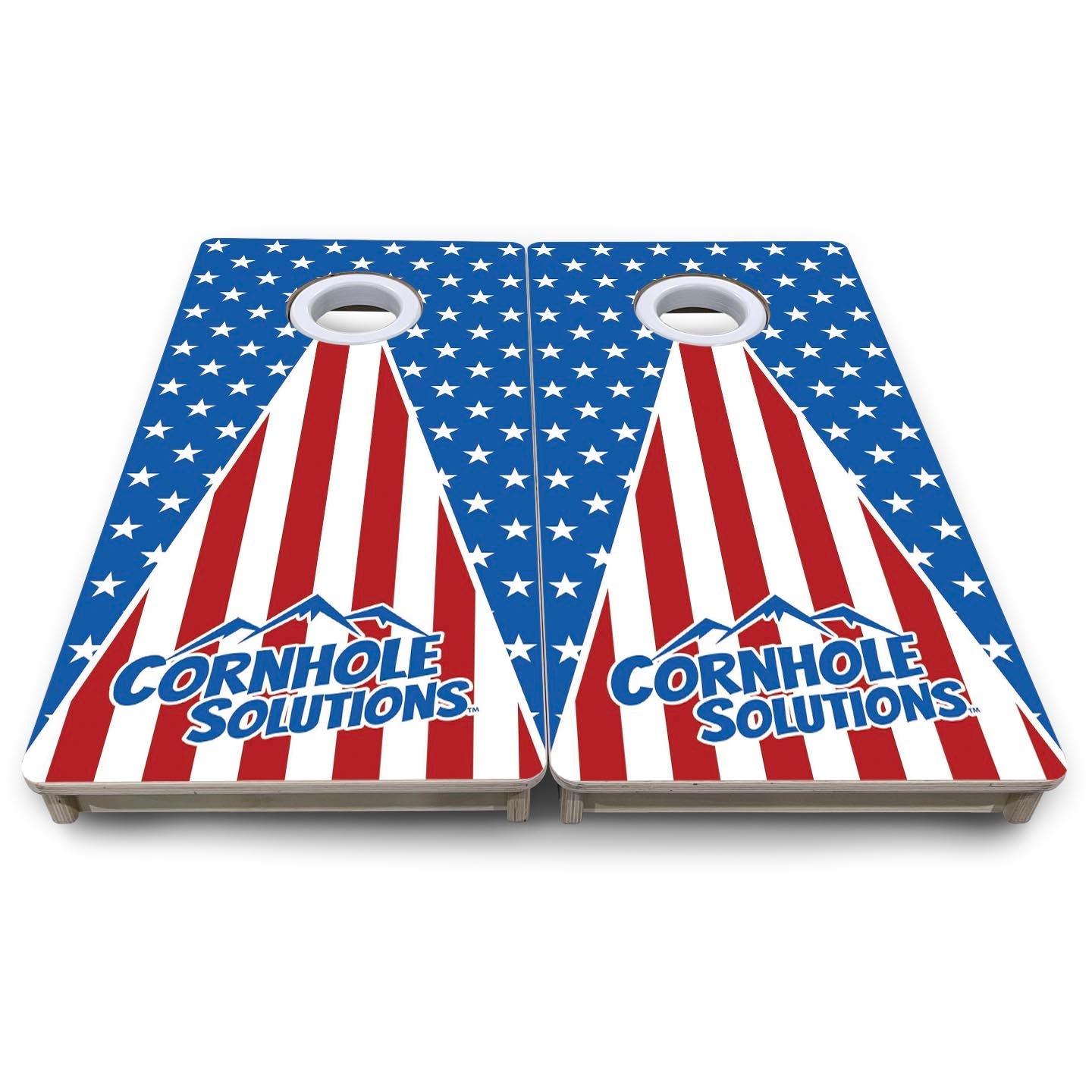 Stars & Stripes Triangle CS Logo - Mini or Vacation Size Cornhole Boards