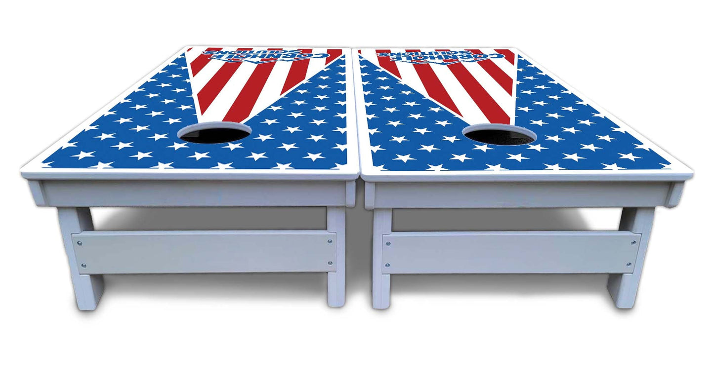 Stars & Stripes Triangle Cornhole Boards - All Weather Series