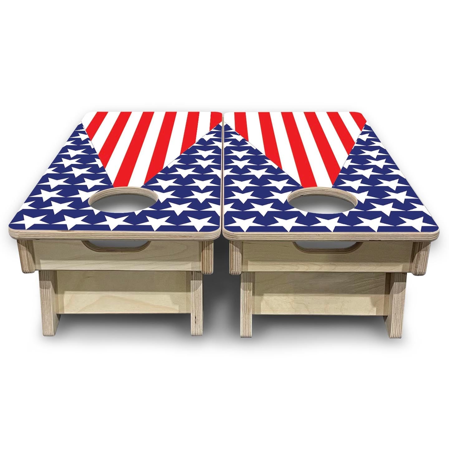 Stars and Stripes Triangle - Mini or Vacation Size Cornhole Boards