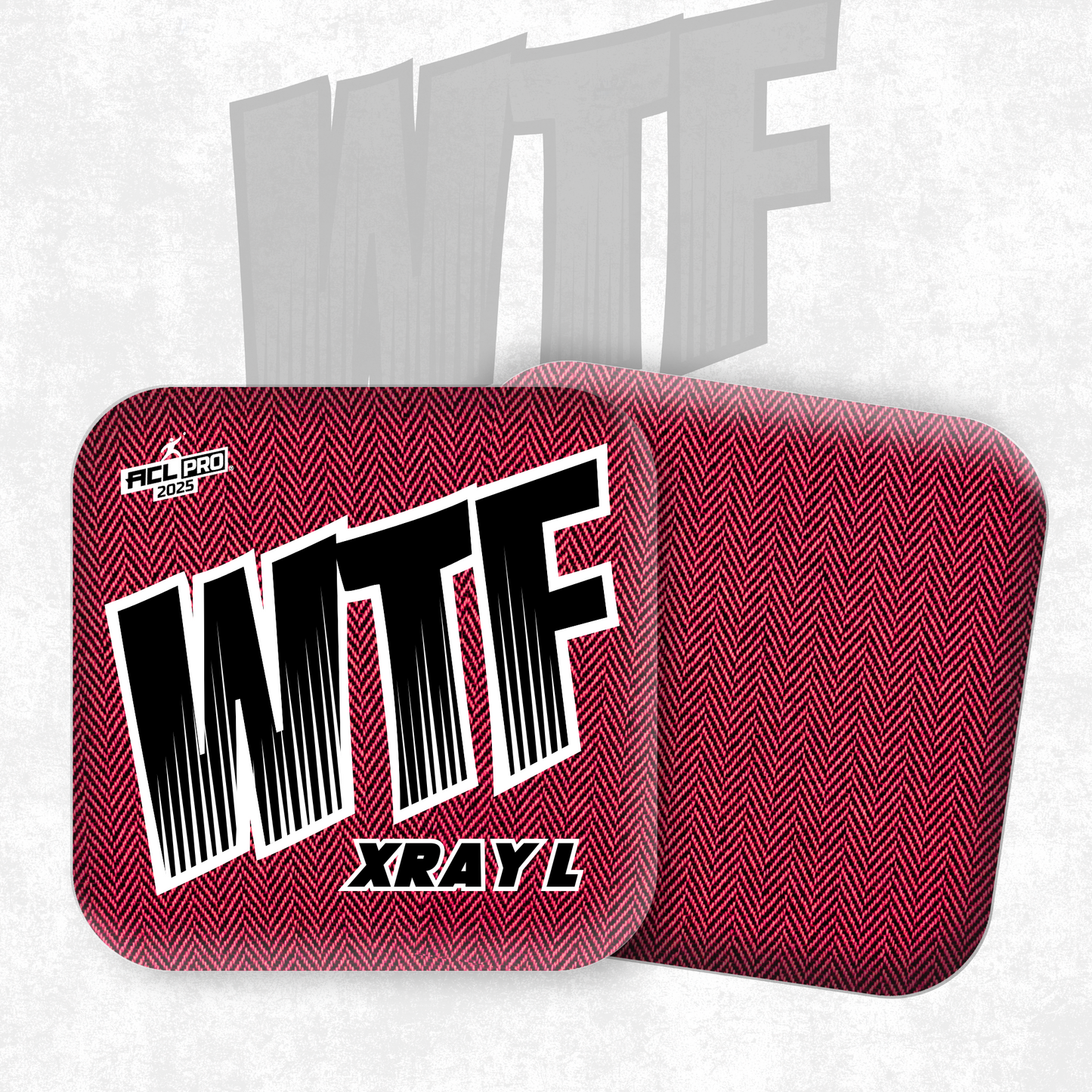 2026 WTF X-RAY Pink/Black carpet - ACL Pro Stamped Cornhole Bags - Set of 4 bags