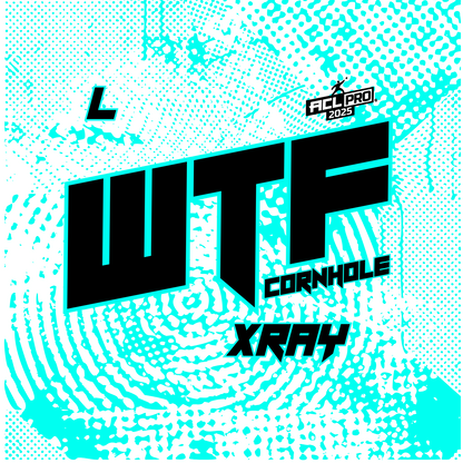 2027 WTF X-RAY Aqua/Black carpet - ACL Pro Stamped Cornhole Bags - Set of 4 bags