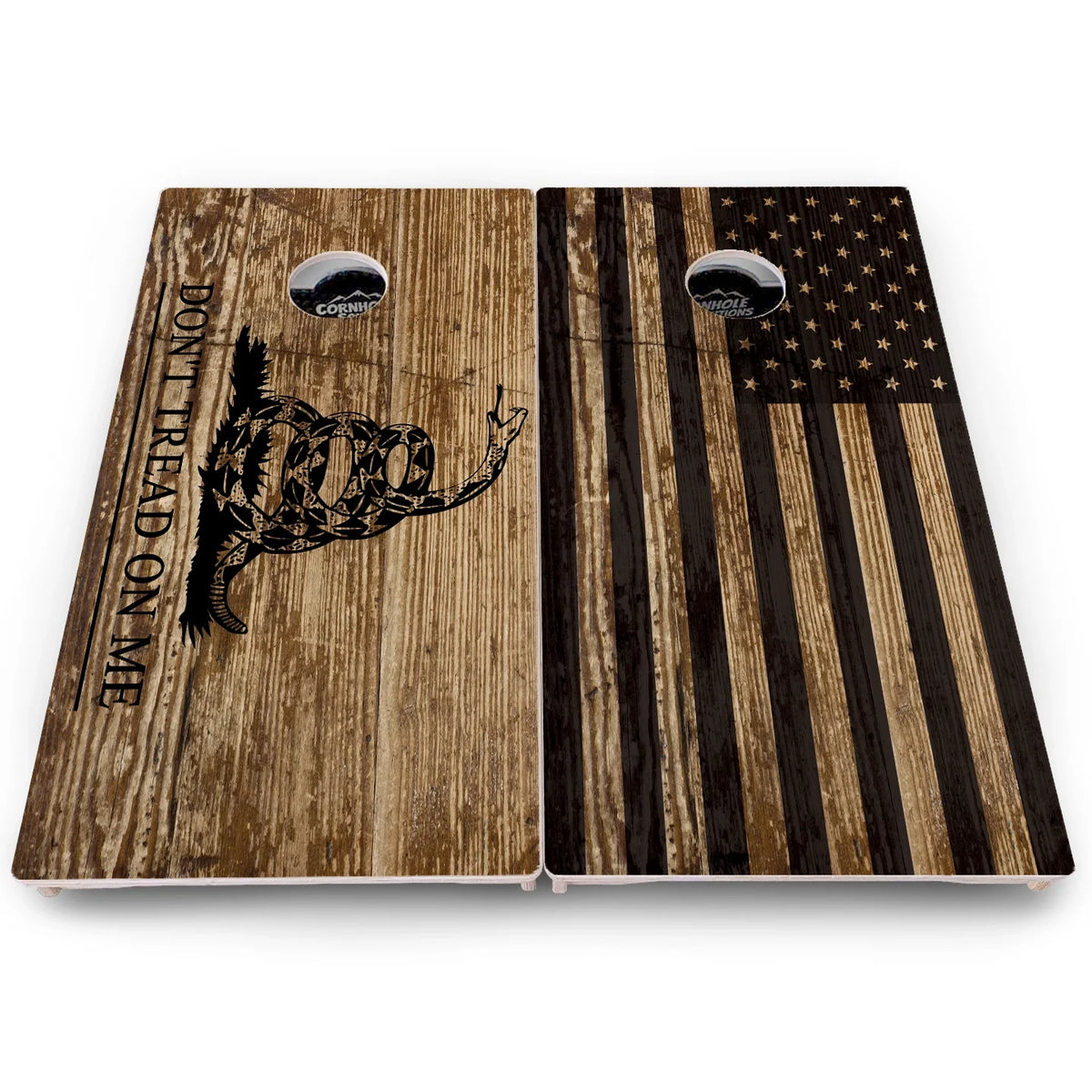Rustic DTOM & Flag Cornhole Boards – Pro Lite or Pro Elite