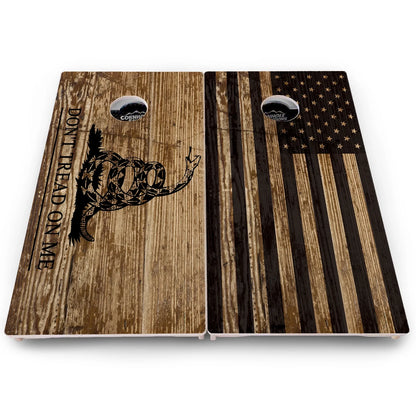 Rustic DTOM & Flag Cornhole Boards – Pro Lite or Pro Elite
