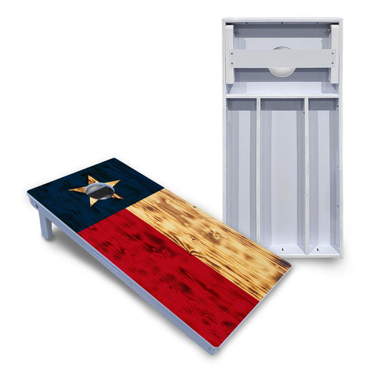 Burnt Texas Flag Cornhole Boards - All Weather Series
