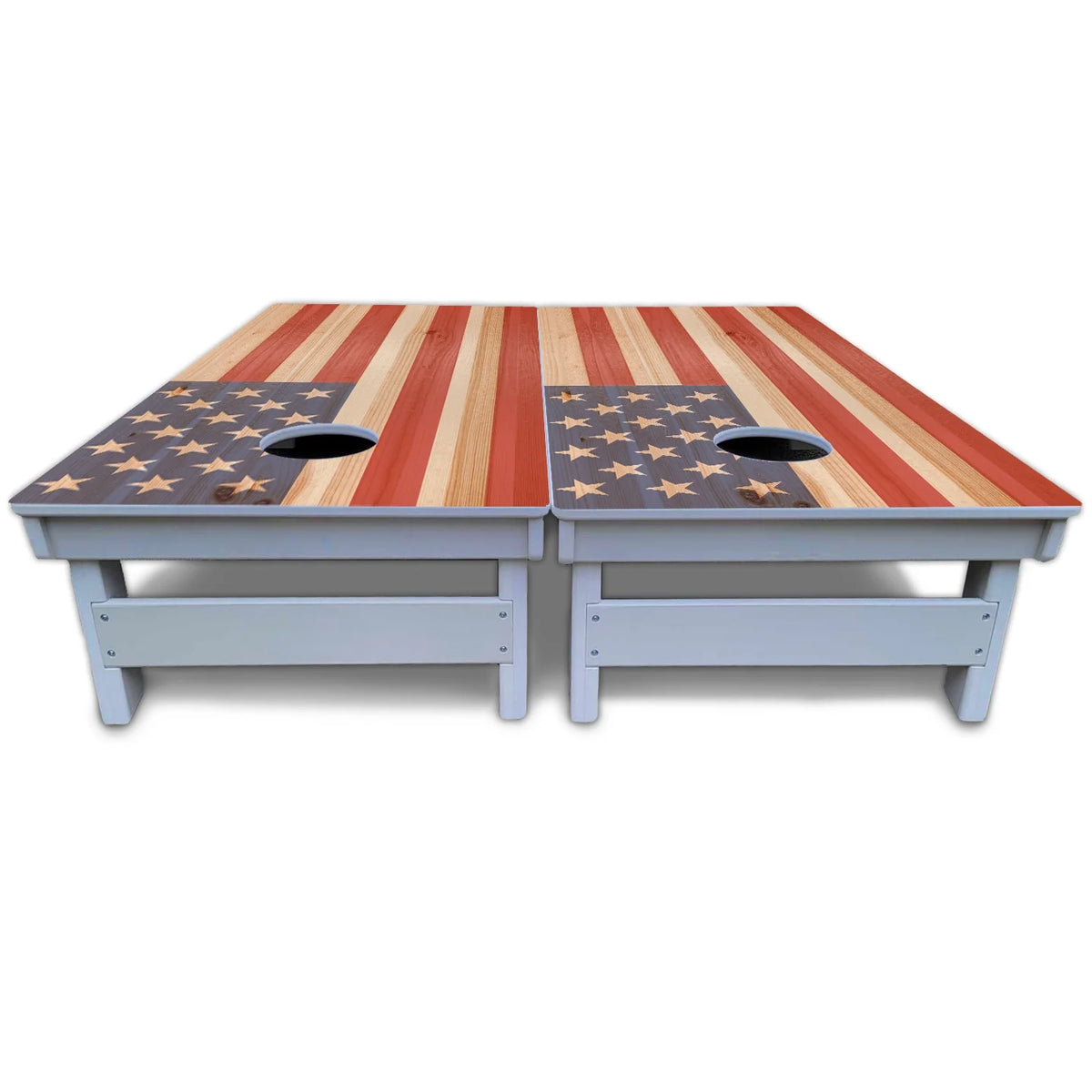 Faded Texas & American Flags Cornhole Boards - All Weather Series