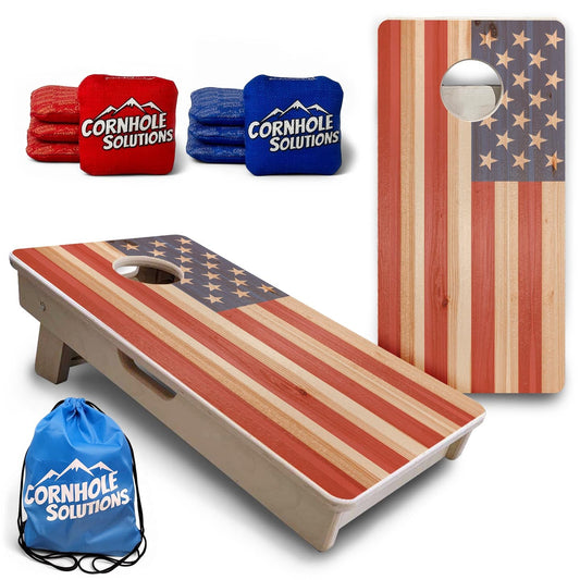 Faded Flag - Mini or Vacation Size Cornhole Boards