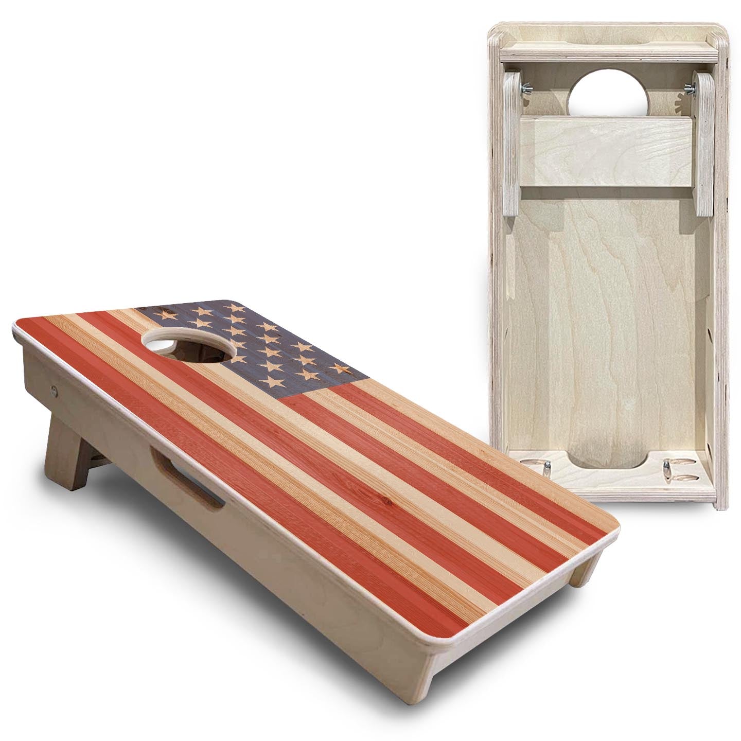 Faded Texas & USA Flag - Mini or Vacation Size Cornhole Boards