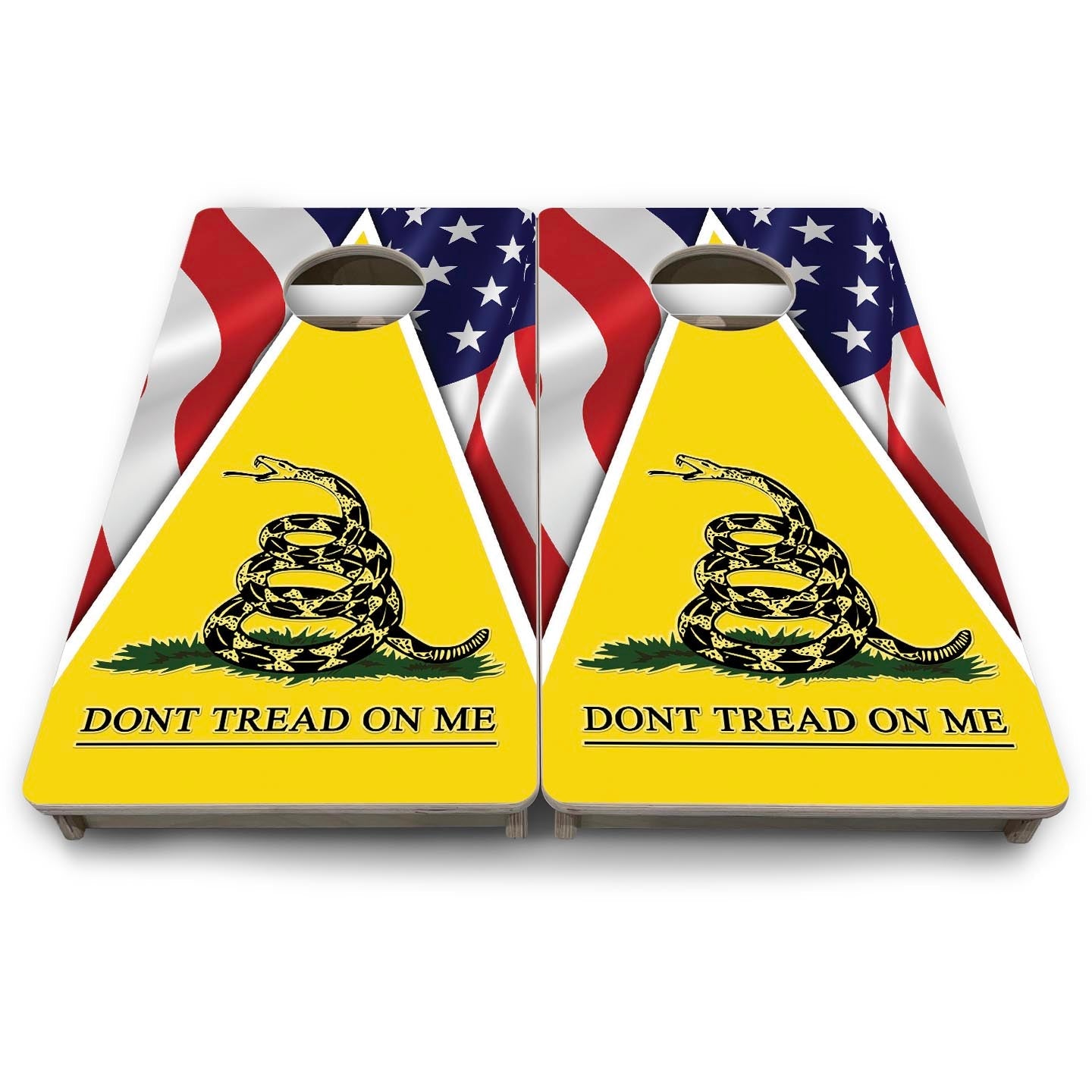DTOM Yellow Triangle - Mini or Vacation Size Cornhole Boards