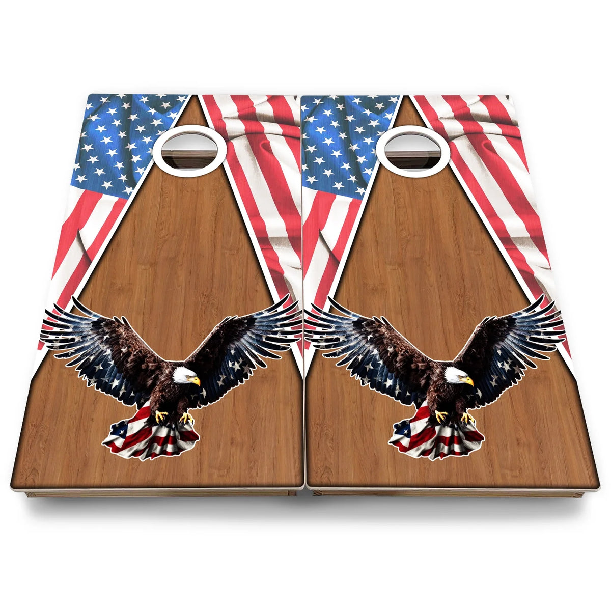 Eagle Flag Cornhole Boards - Backyard Series