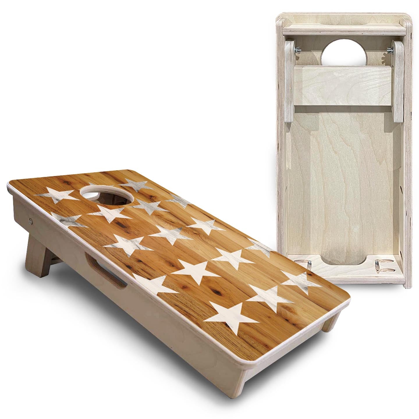 Large Natural Stars - Mini or Vacation Size Cornhole Boards