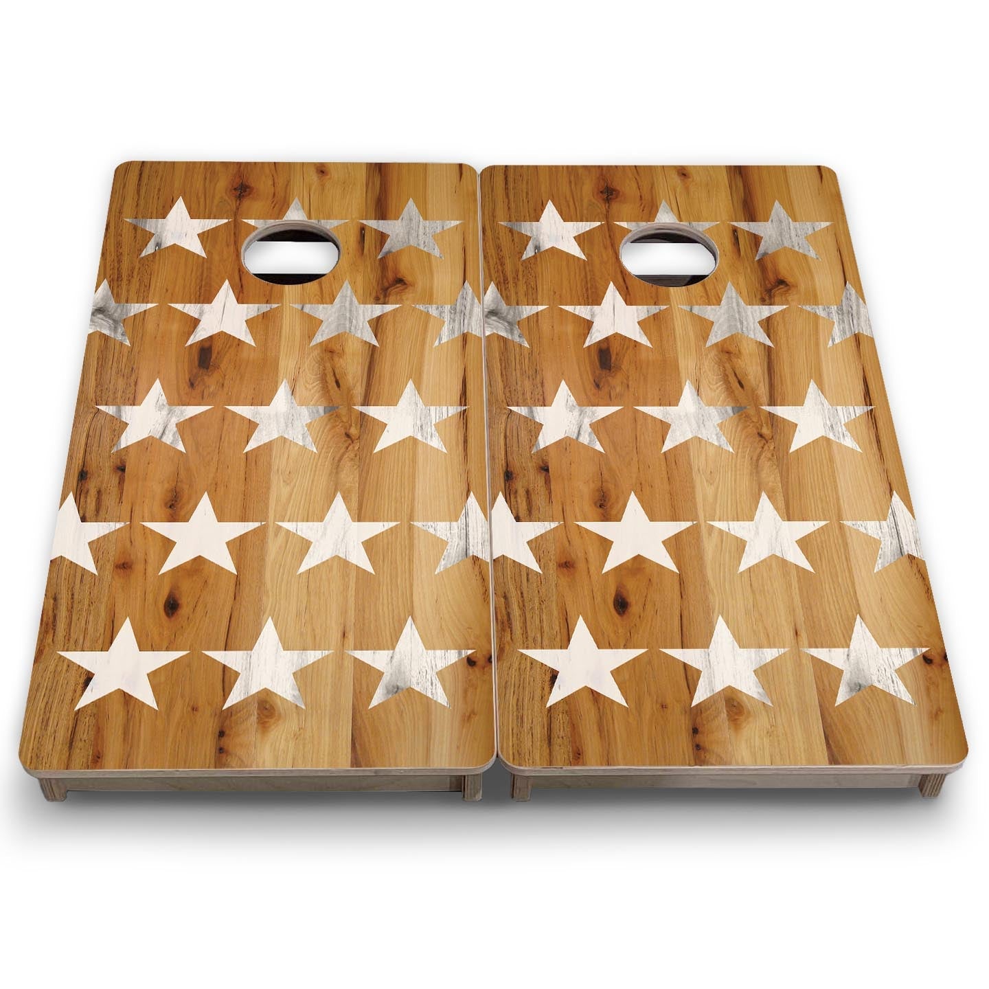 Large Natural Stars - Mini or Vacation Size Cornhole Boards