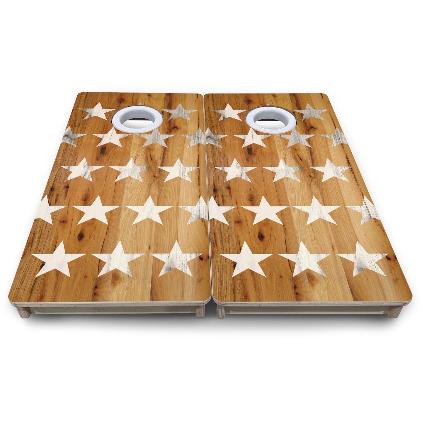 Large Natural Stars - Mini or Vacation Size Cornhole Boards