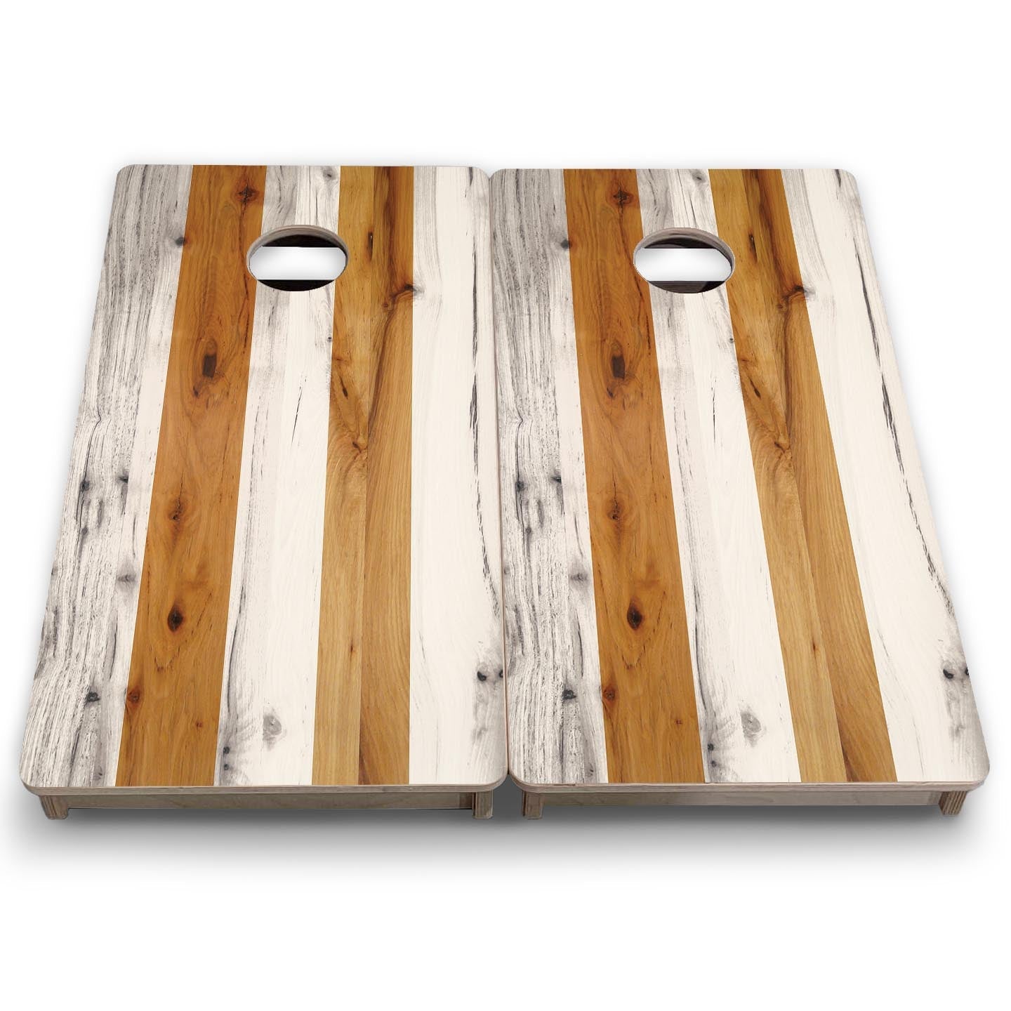 Large Natural Stripes - Mini or Vacation Size Cornhole Boards