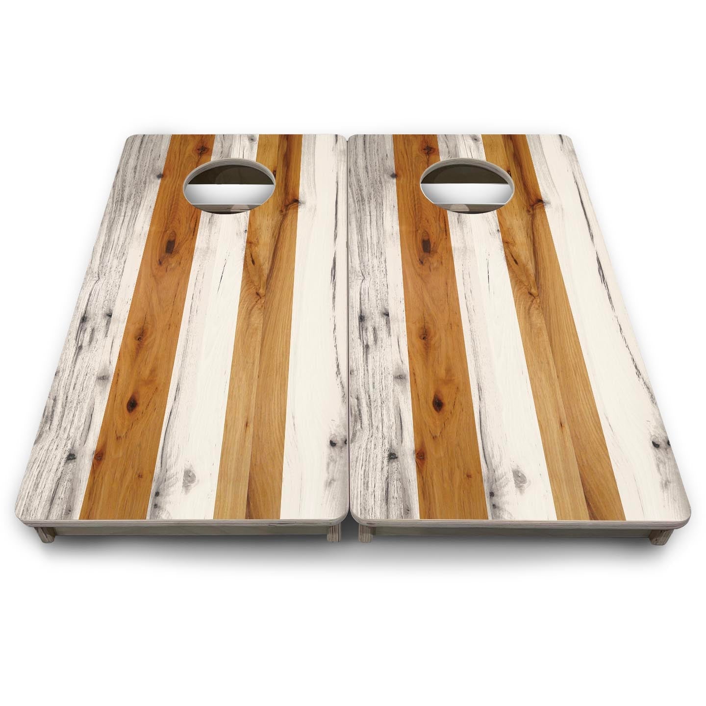 Large Natural Stripes - Mini or Vacation Size Cornhole Boards