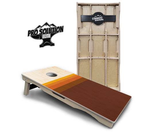 Retro Wood Gradient Cornhole Boards - Pro Solution Elite Series