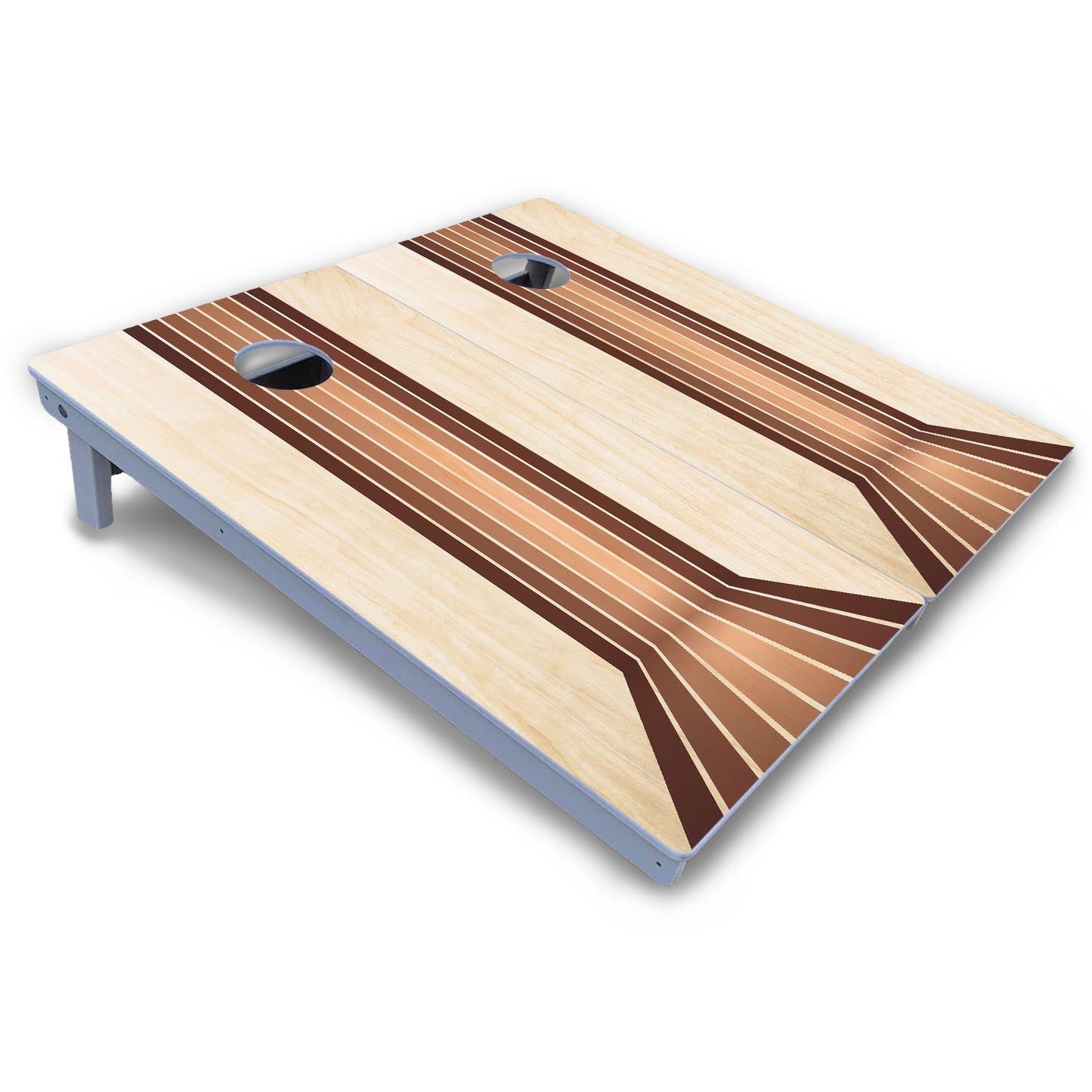 Retro Wood Lines Cornhole Boards - All Weather Series
