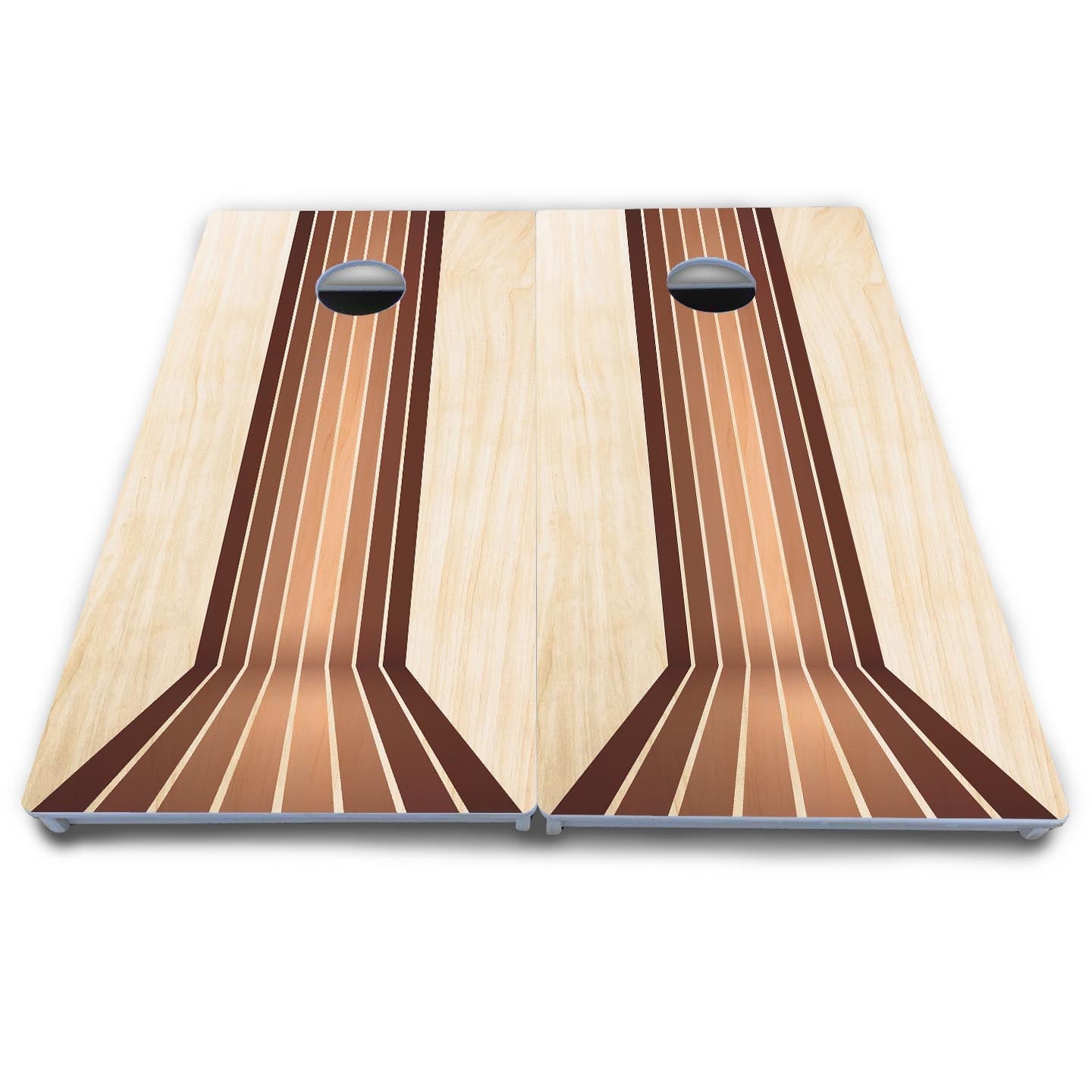 Retro Wood Lines Cornhole Boards - All Weather Series