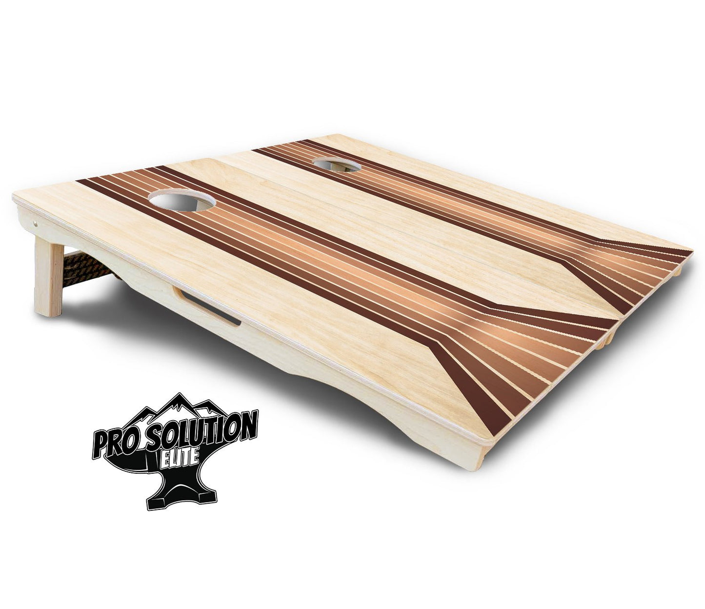 Retro Wood Lines Cornhole Boards - Pro Solution Elite Series