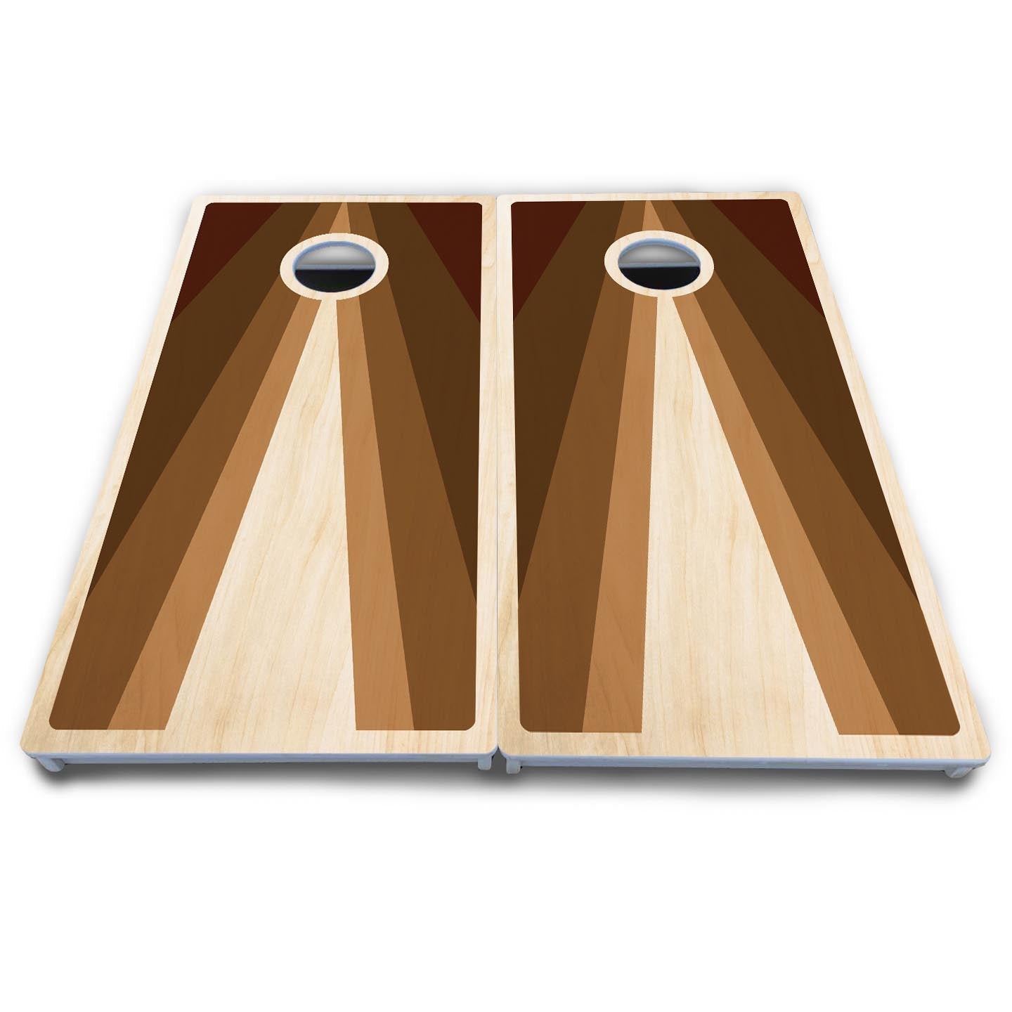 Retro Wood Triangle Cornhole Boards - All Weather Series