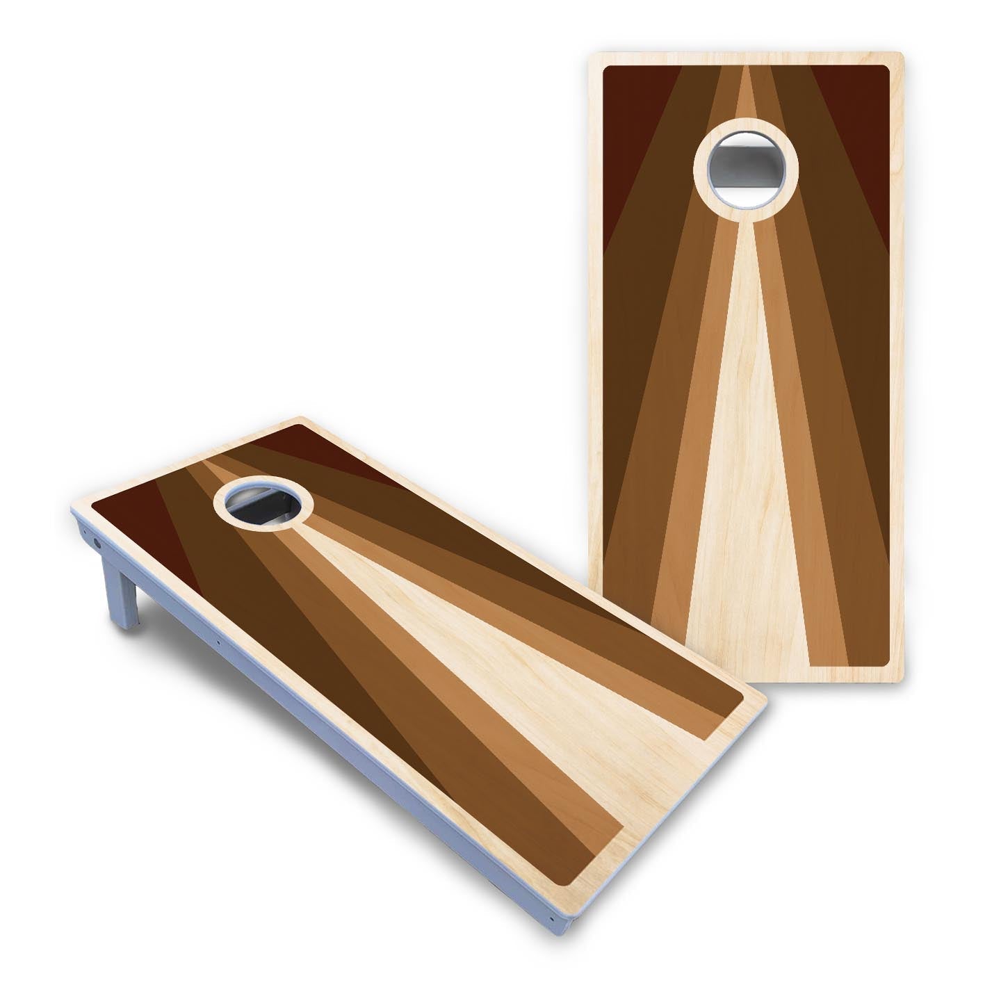 Retro Wood Triangle Cornhole Boards - All Weather Series