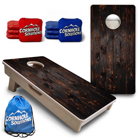 Dark Burnt Wood - Mini or Vacation Size Cornhole Boards