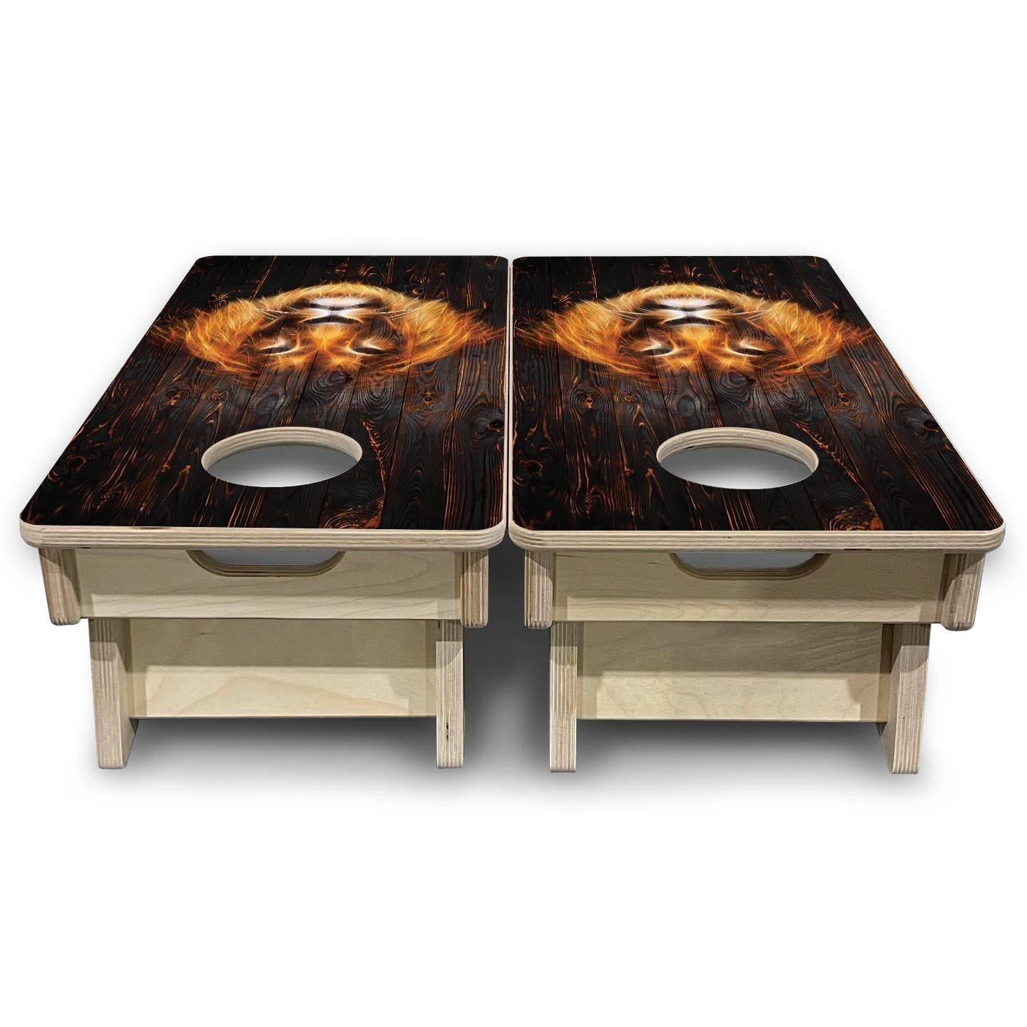 Lion Dark Burnt Wood - Mini or Vacation Size Cornhole Boards