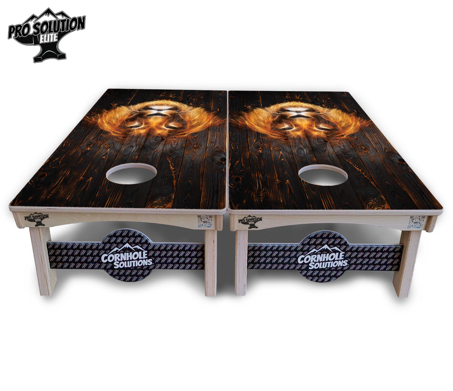 Dark Burnt Wood Cornhole Boards - Pro Solution Elite Series