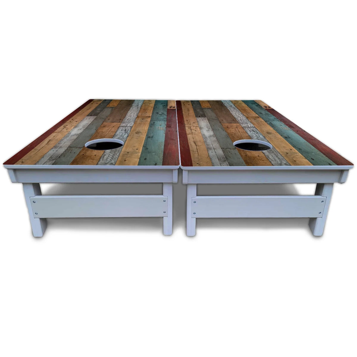 Metallic Wood Planks Cornhole Boards - All Weather Series