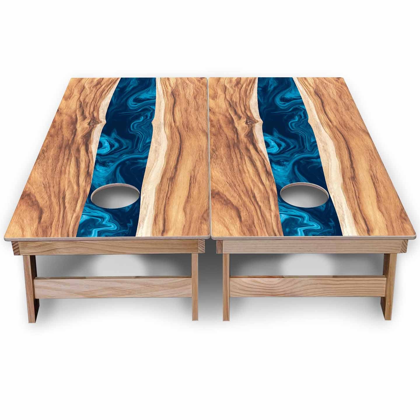 Patterned Background Cornhole Boards - Backyard Series