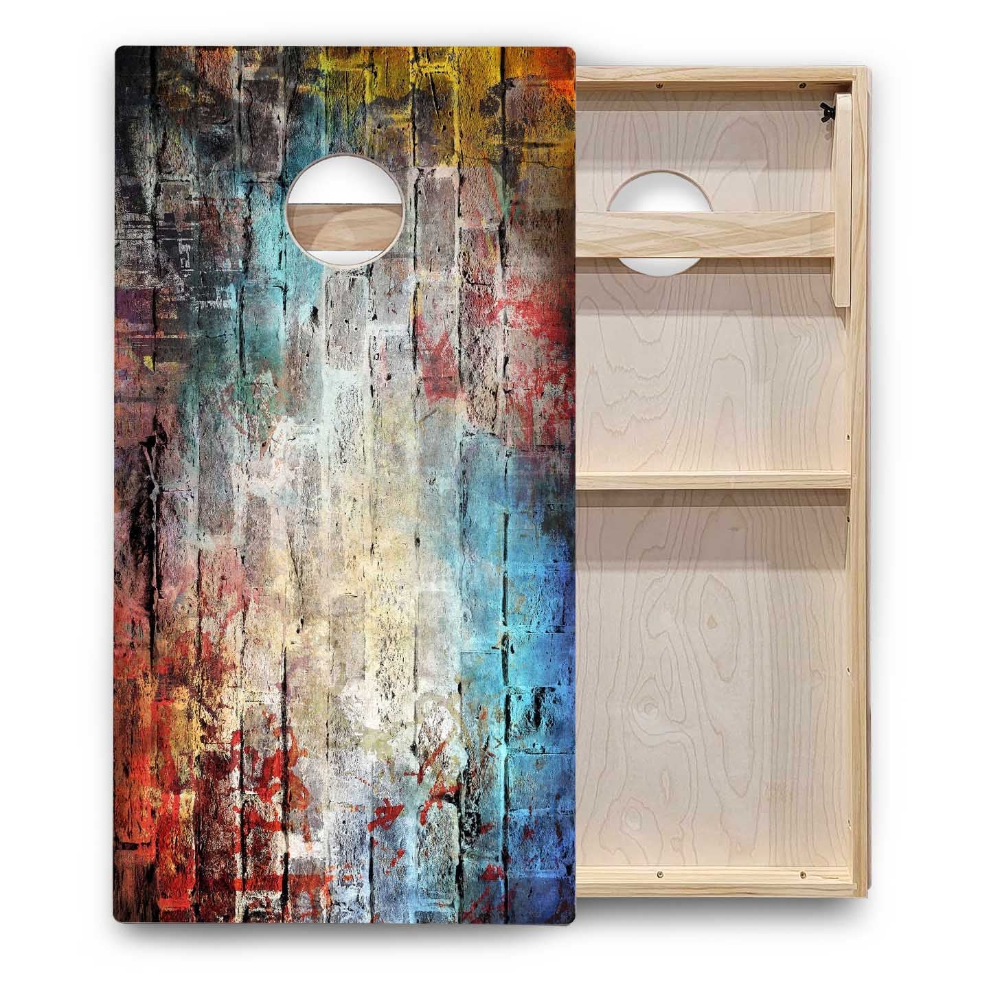 Patterned Background Cornhole Boards - Backyard Series