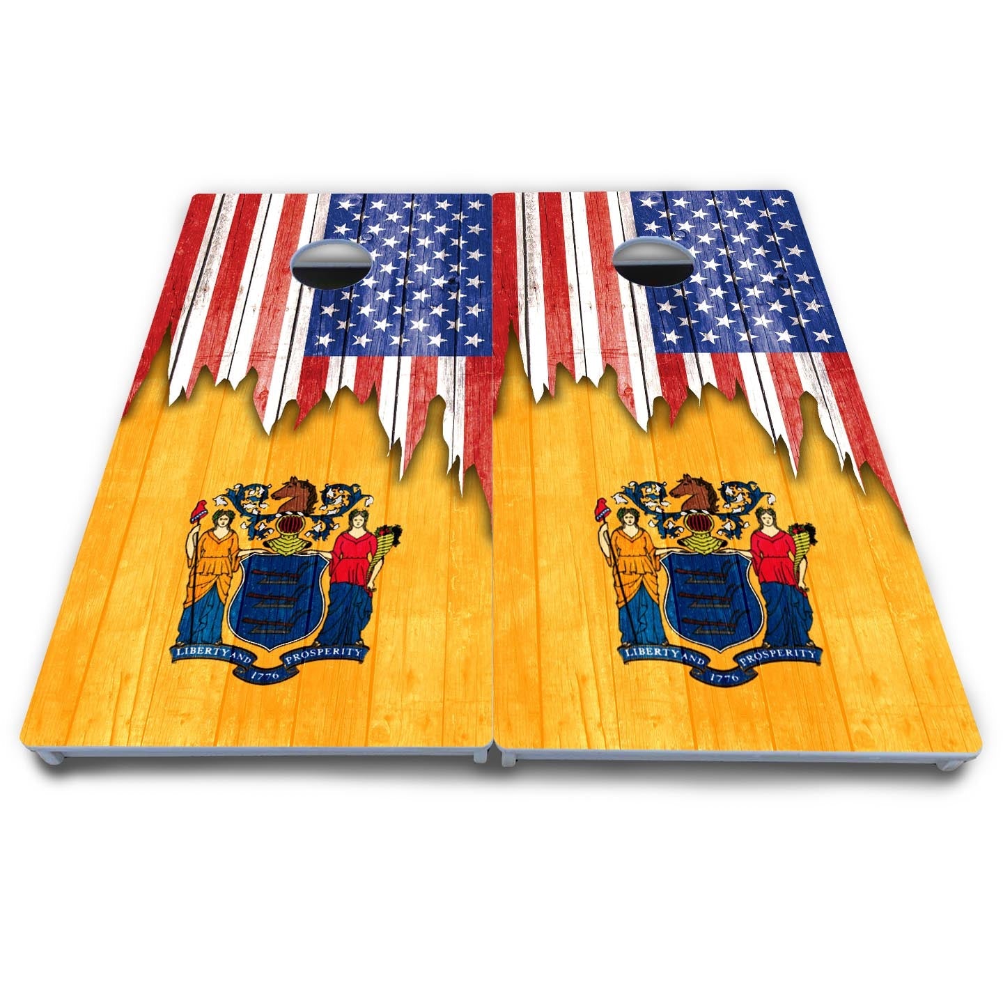 State Flag Designs Massachusetts to New Jersey Cornhole Boards - All Weather Series