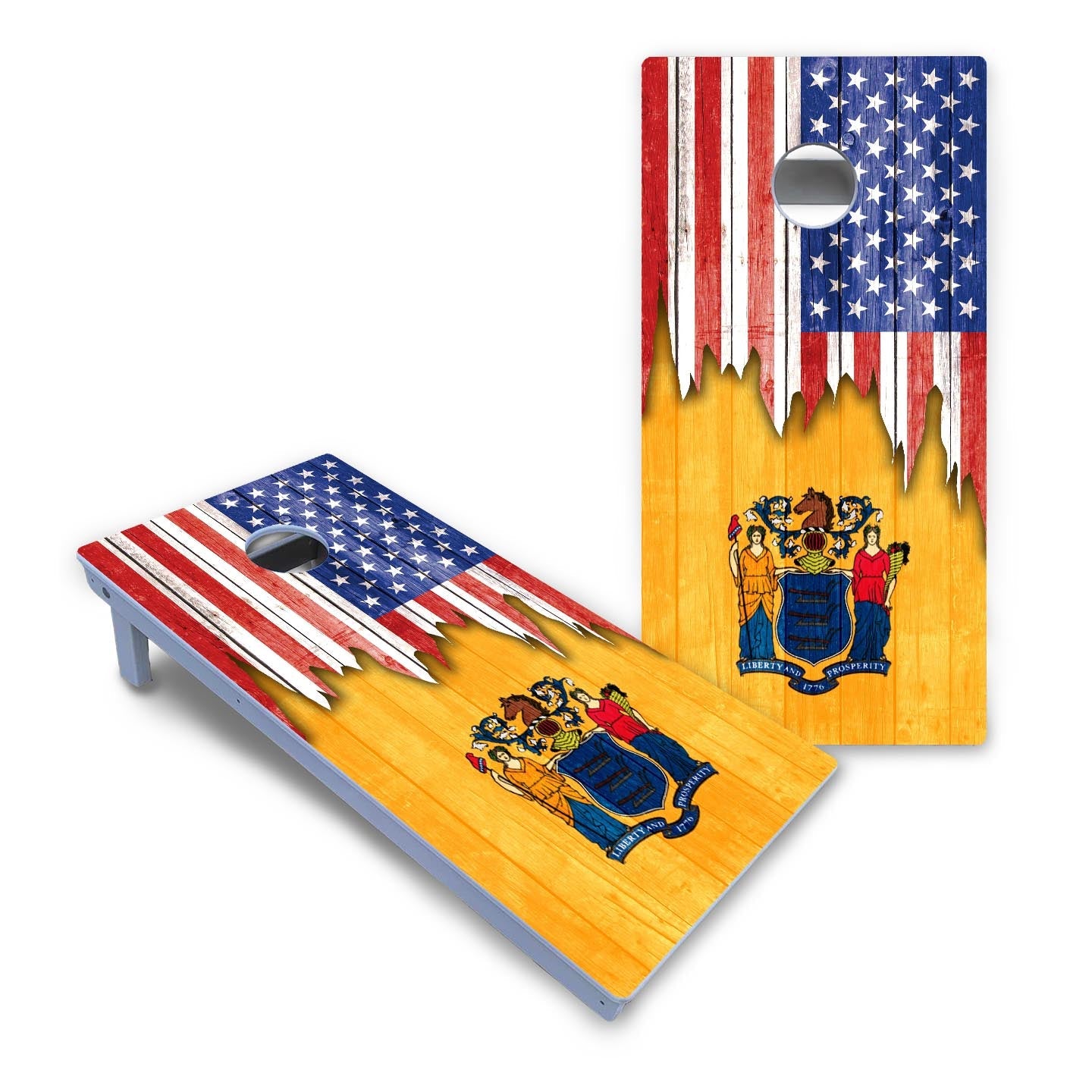 State Flag Designs Massachusetts to New Jersey Cornhole Boards - All Weather Series