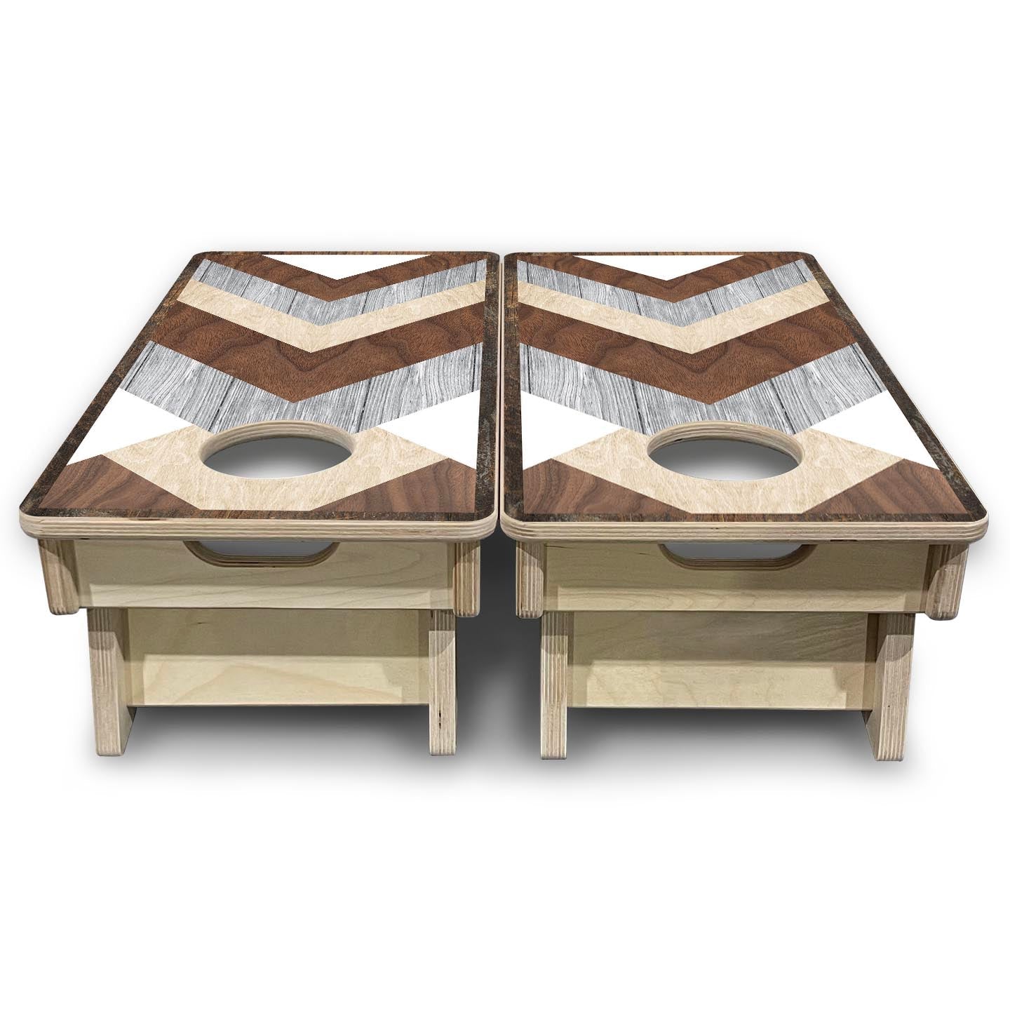 Rustic Chevron - Mini or Vacation Size Cornhole Boards
