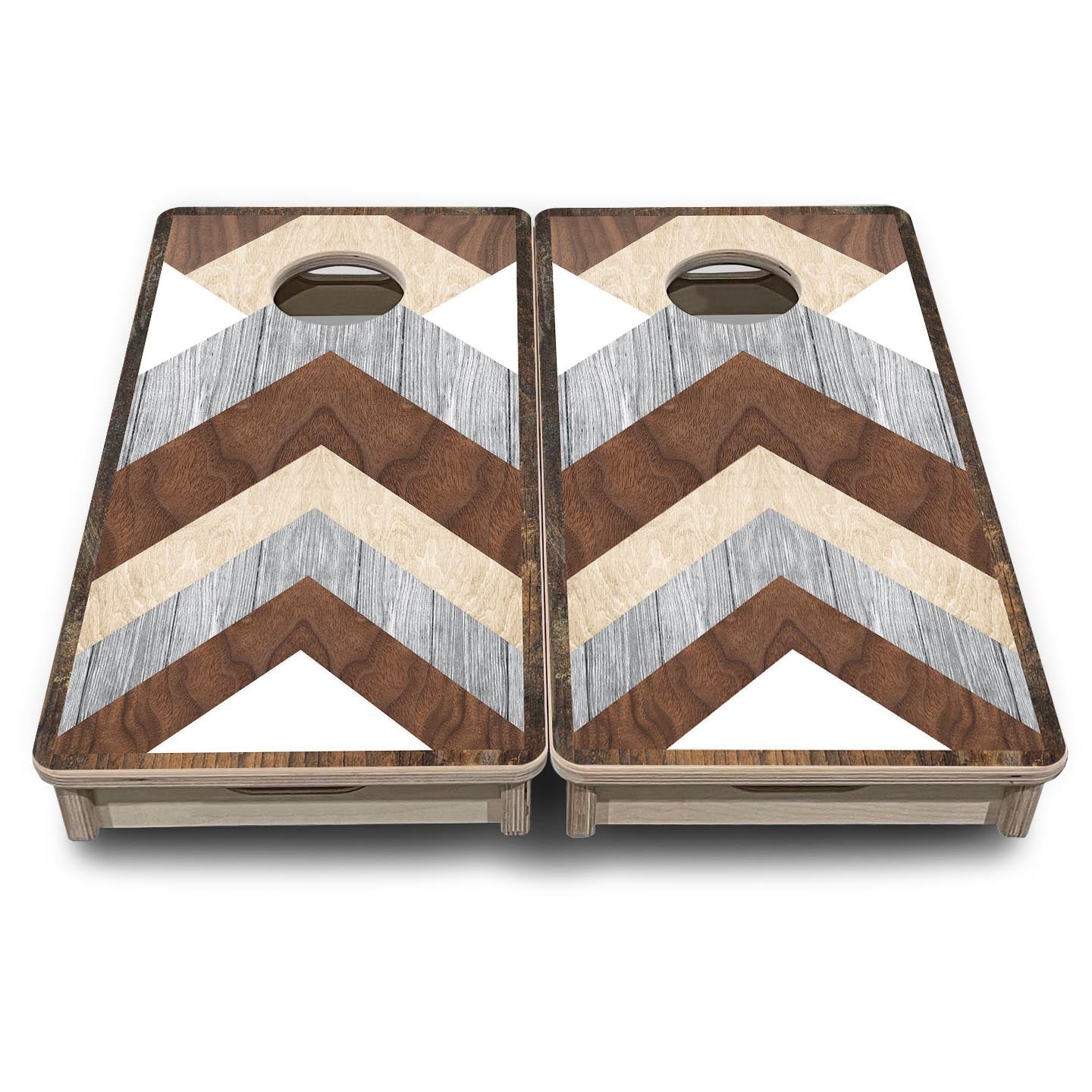 Rustic Chevron - Mini or Vacation Size Cornhole Boards