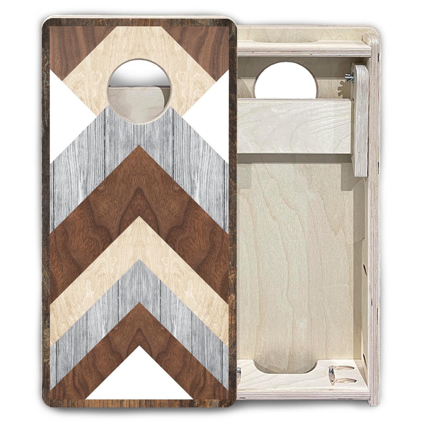 Rustic Chevron - Mini or Vacation Size Cornhole Boards