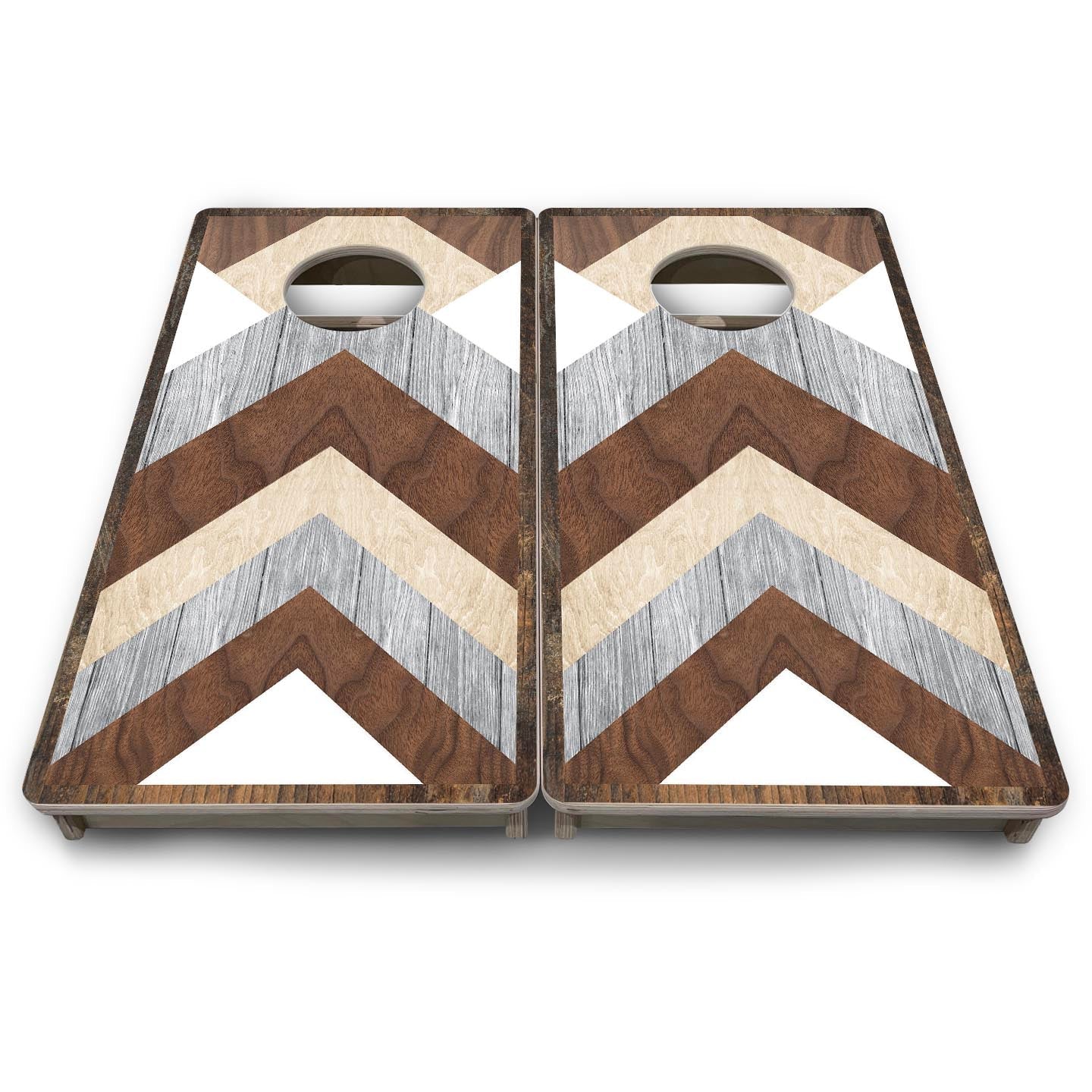 Rustic Chevron - Mini or Vacation Size Cornhole Boards