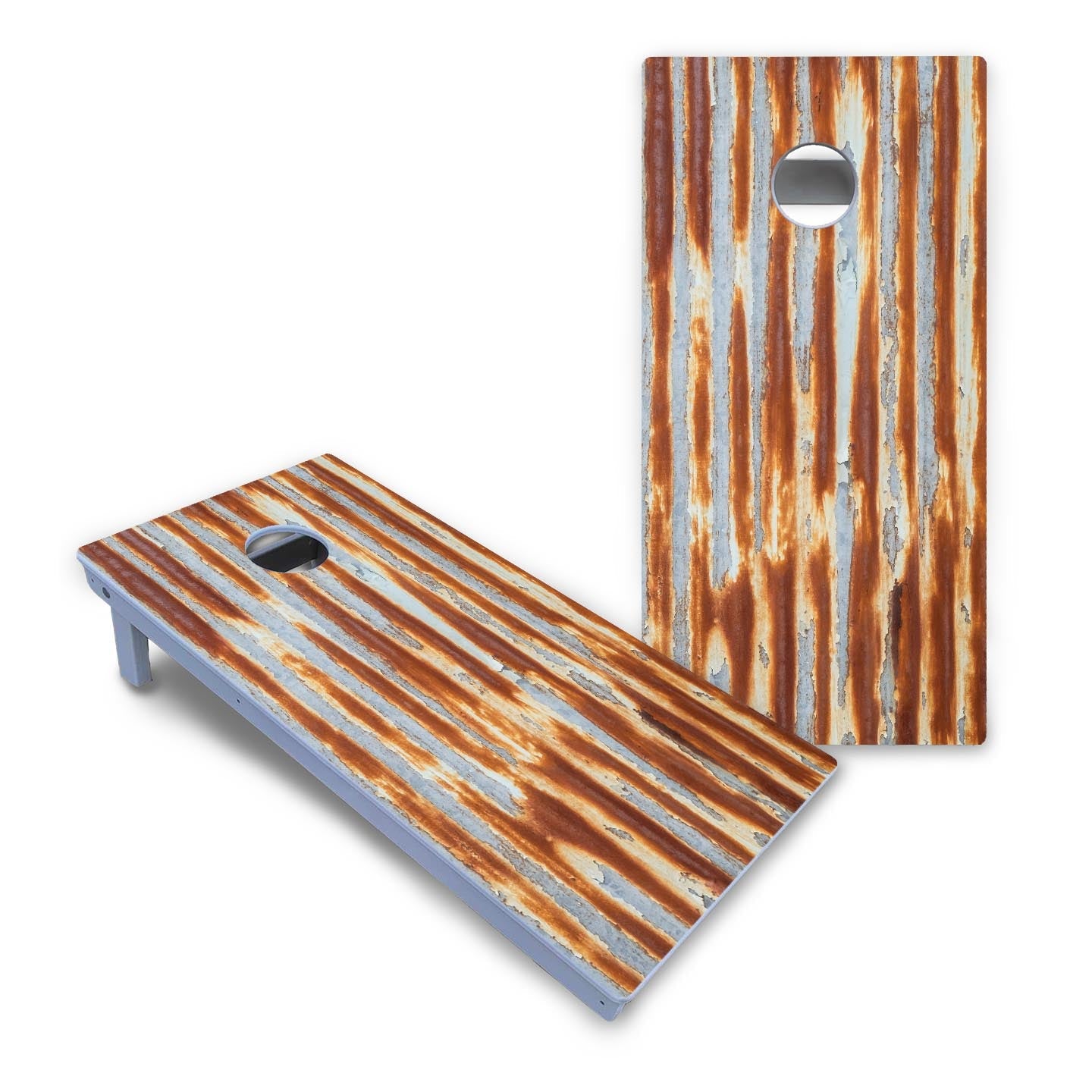 Rustic Tin Roof Cornhole Boards - All Weather Series