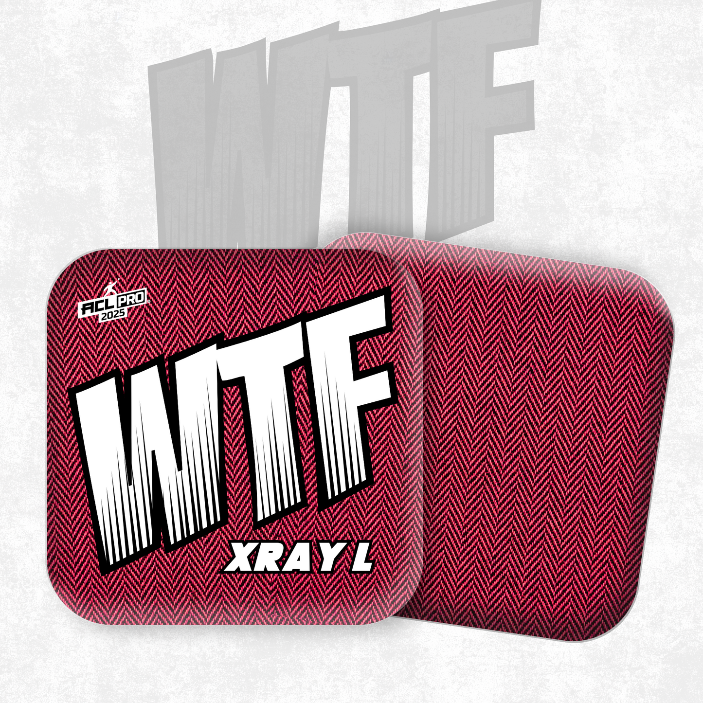 2026 WTF X-RAY Pink/Black carpet - ACL Pro Stamped Cornhole Bags - Set of 4 bags