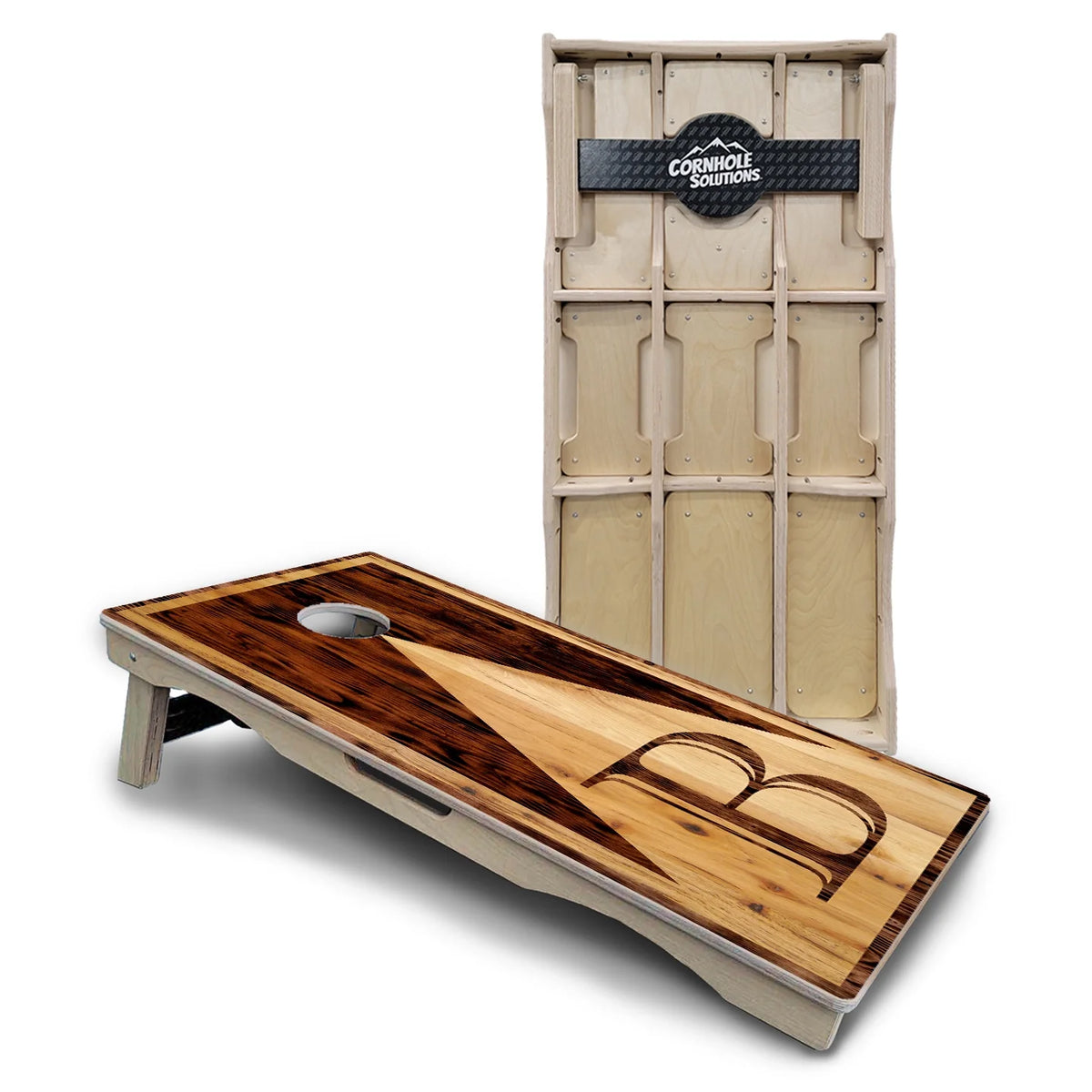 Two-Tone Woodgrain Letter - Cornhole Boards – Pro Lite or Pro Elite