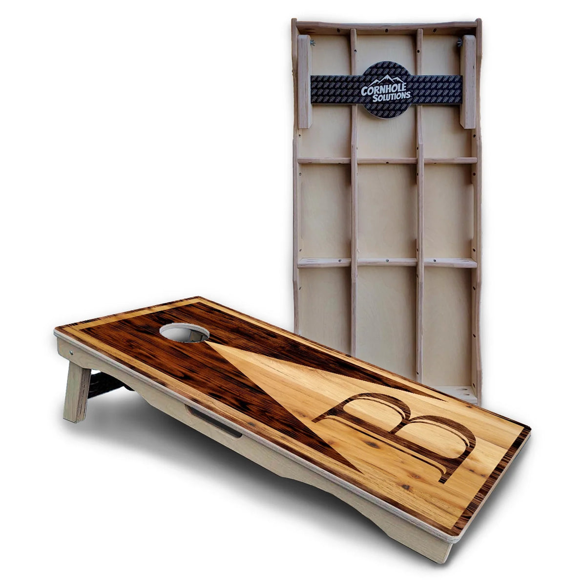 Two-Tone Woodgrain Letter - Cornhole Boards – Pro Lite or Pro Elite