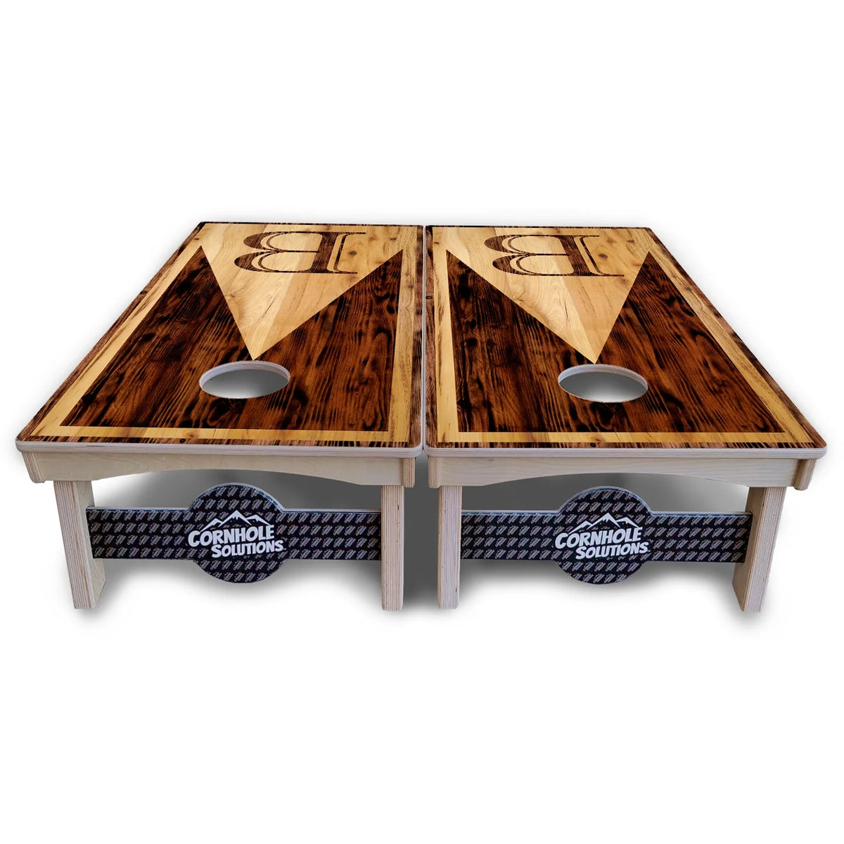 Two-Tone Woodgrain Letter - Cornhole Boards – Pro Lite or Pro Elite