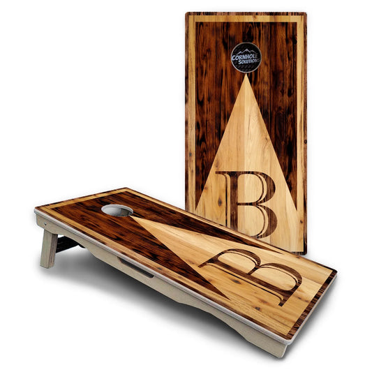 Two-Tone Woodgrain Letter - Cornhole Boards – Pro Lite or Pro Elite