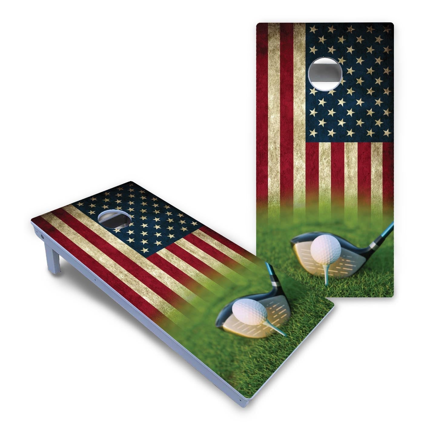 Golf Tee Flag Cornhole Boards - All Weather Series