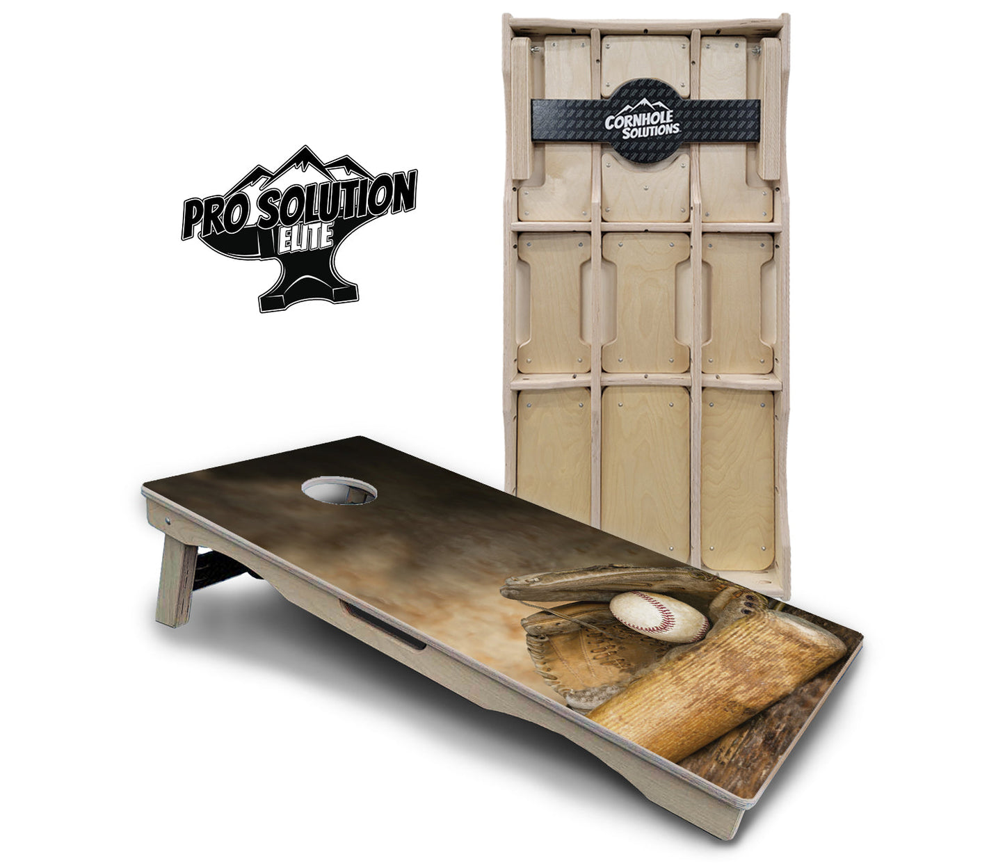 Worn Baseball & Glove Cornhole Boards - Pro Solution Elite Series