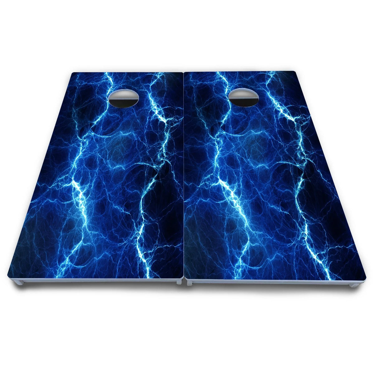 Blue & Green Lightning Cornhole Boards - All Weather Series